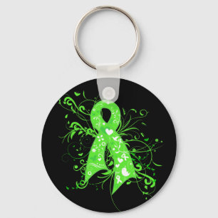 Porte-clés Ruban floral de remous de lymphome de Non-Hodgkins