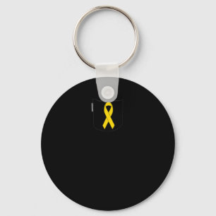 Porte-clés Ruban jaune de poche pour la sensibilisation au ca
