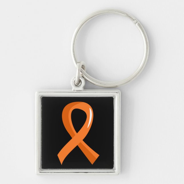 Porte-clés Ruban orange 3 de sclérose en plaques (Devant)