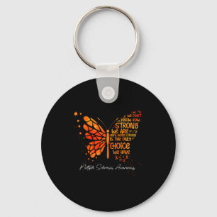 Porte-clés Ruban orange papillon Sensibilisation à la scléros
