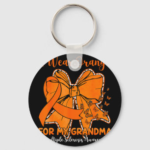 Porte-clés Ruban papillon porte orange pour la sensibilisatio