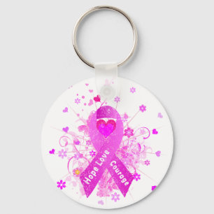 Porte-clés Ruban rose de cancer du sein