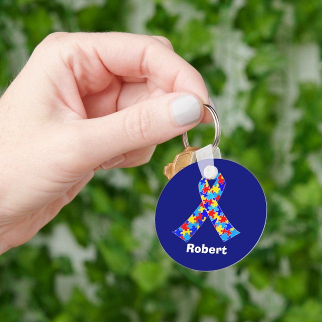 Porte-clés Autisme 12 Pièces - Acier Inoxydable - Cadeau Sensibilisation 3cm