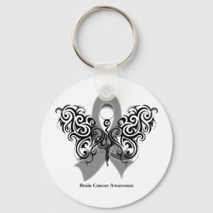 Porte-clés Ruban Tribal Butterfly Cancer du cerveau