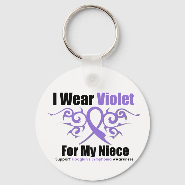 Porte-clés Ruban Tribal De Hodgkins Lymphoma Pour Ma Nièce (Recto)