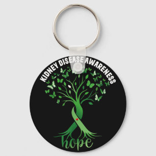 Porte-clés Ruban vert arbre espoir maladie rénaleKid