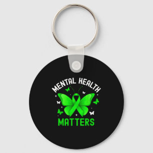 Porte-clés Ruban vert papillon de sensibilisation à la santé 