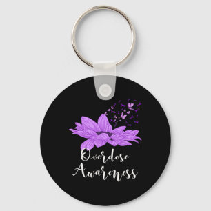 Porte-clés Ruban Violet Papillon Tournesol Surdosage de Sensi