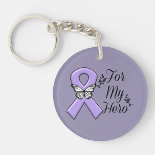 Porte-clés Ruban violet pour mon lymphome de Hodgkins de