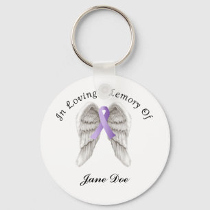 Porte-clés Ruban Violet Tout Cancer En Mémoire