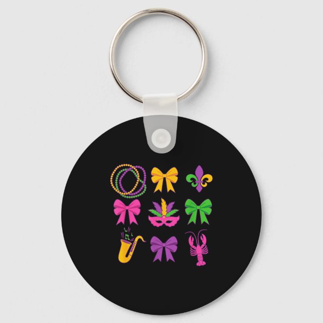 Porte-clés Rubans de Coquette Mardi Gras Mignons  (Recto)