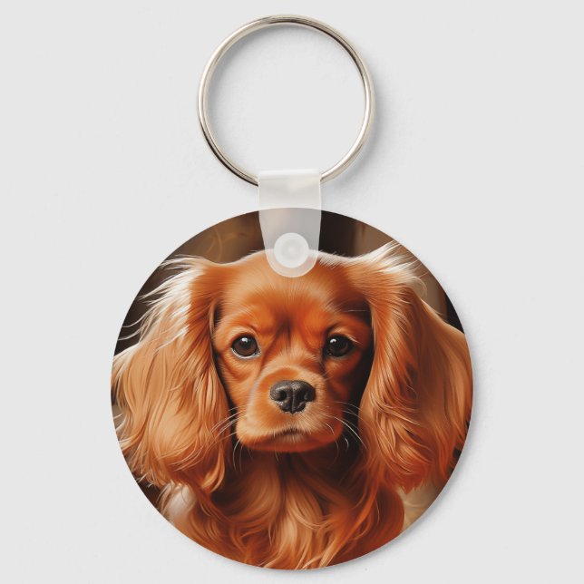 Porte-clés Ruby Cavalier King Charles Spaniel (Recto)