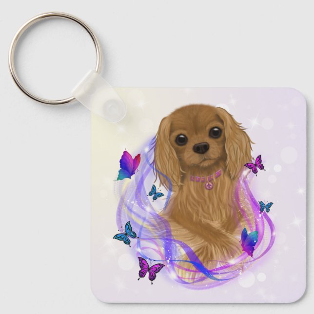 Porte-clés Ruby Cavalier King Charles Spaniel Keychain (Recto)