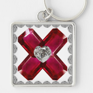Porte-clés Ruby Diamond Art, Red Keychain