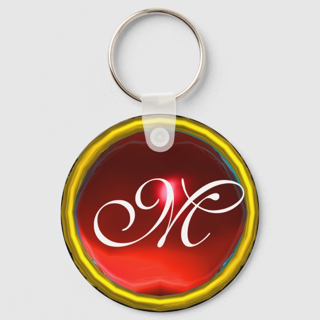 Porte-clés RUBY MONOGRAM ,red yellow (Recto)
