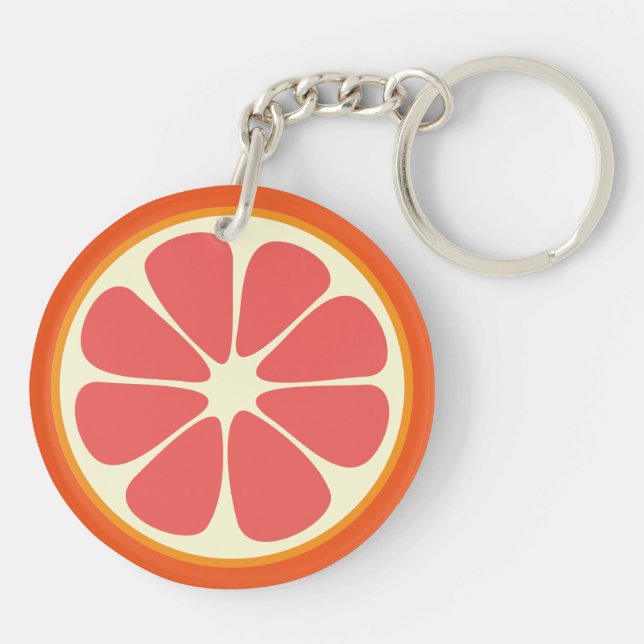 Porte-clés Ruby Red Grapefruit Juicy Sweet Citrus Fruit Slice (Dos)