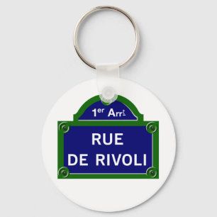 Porte-clés Rue de Rivoli, Paris Street Sign
