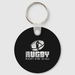 Porte-clés Rugby Pas de Casque Pas de Protège - T-Shirt Drôle