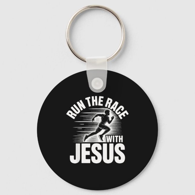 Porte-clés Run The Race With Jesus Motivational Quote  (Recto)