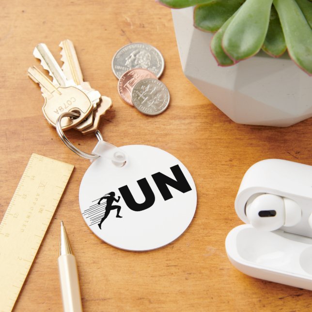 Porte-clés RUN Typographie Design en course | Coureur minimal (Bureau)