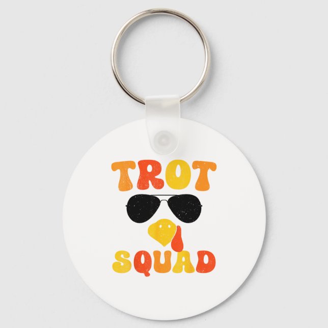 Porte-clés Running Turkey Sungles Trot Squad Thanksgiving  (Recto)