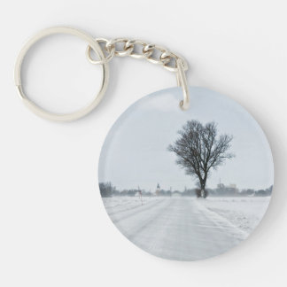 Porte-clés Rural winter road