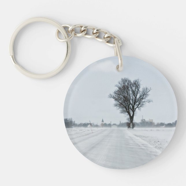 Porte-clés Rural winter road (Devant)