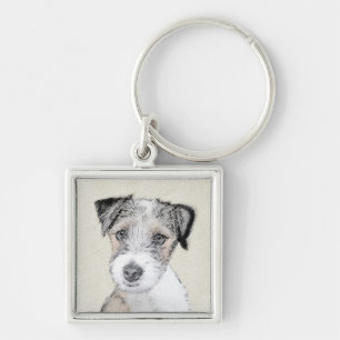 Porte-clés Russell Terrier Peinture rugueuse - Art Chien orig