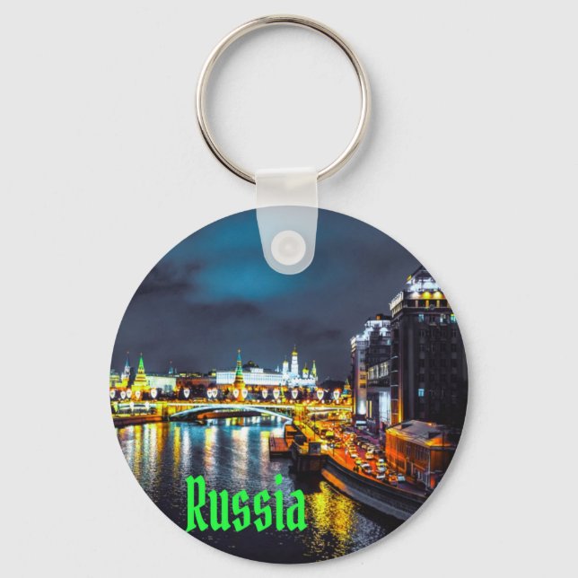 Porte-clés Russie ou Fédération de Russie Moscou la nuit (Recto)