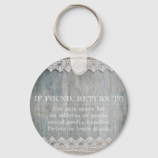 Porte-clés Rustic Barnwood Lace Branding Business Logo QR (Verso)