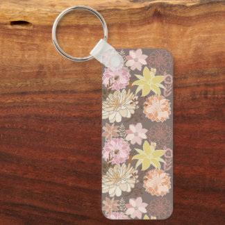 Porte-clés Rustic Boho Asphalt Floral Pattern 