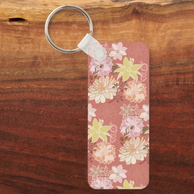 Porte-clés Rustic Boho Floral Pattern (Recto)
