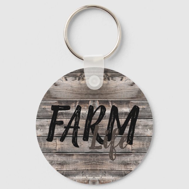 Porte-clés rustique chic FARM LIFE | (Recto)