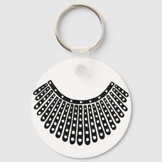 Porte-clés Ruth Bader Ginsburg Collier RBG célèbre (Recto)