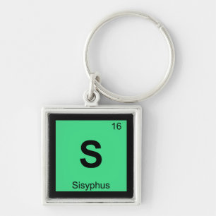 Porte-clés S - Symbole de tableau périodique de la chimie gre