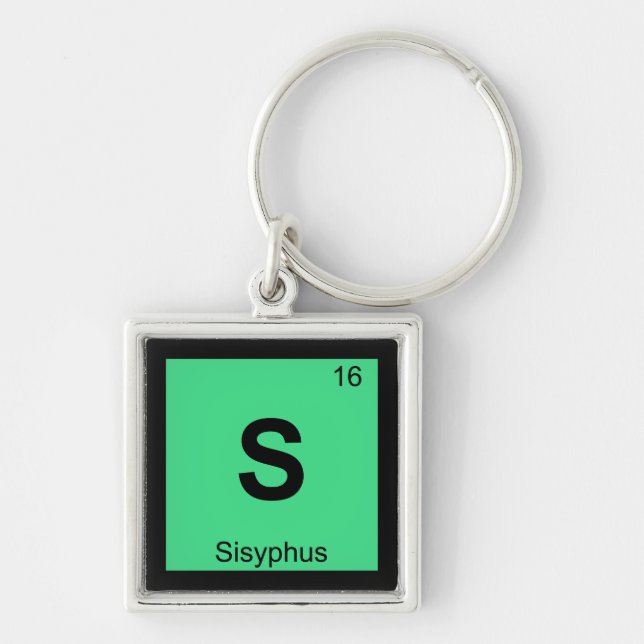 Porte-clés S - Symbole de tableau périodique de la chimie gre (Devant)