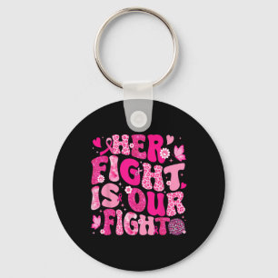 Porte-clés Sa Lutte Est Notre Lutte Pink Ribbon Cancer Du Sei