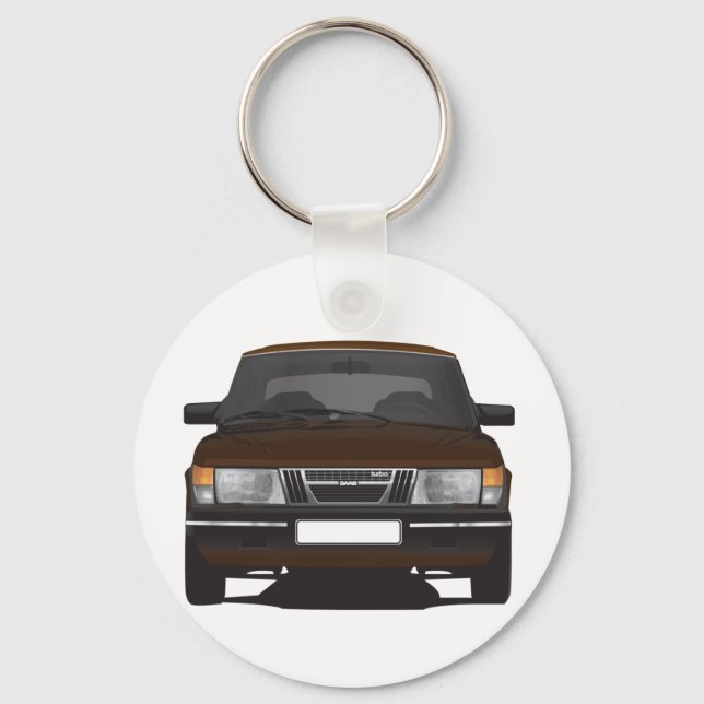 Porte-clés Saab 900 turbo (brun) (Recto)
