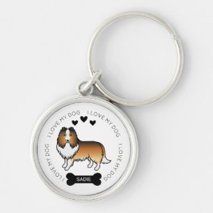 Porte-clés Sable Shetland Sheepdog Dessin Animé Chien Amour &