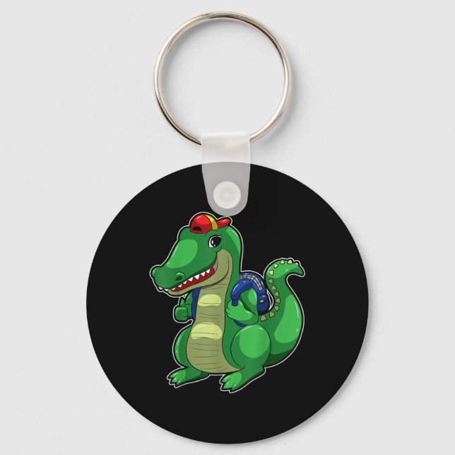 Porte-clés Sac À Dos Mignon Crocodile Drôle Retour À L'école  (Recto)