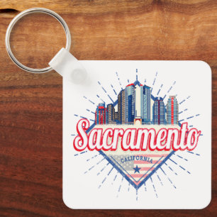 Porte-clés Sacramento California États-Unis Skyline USA