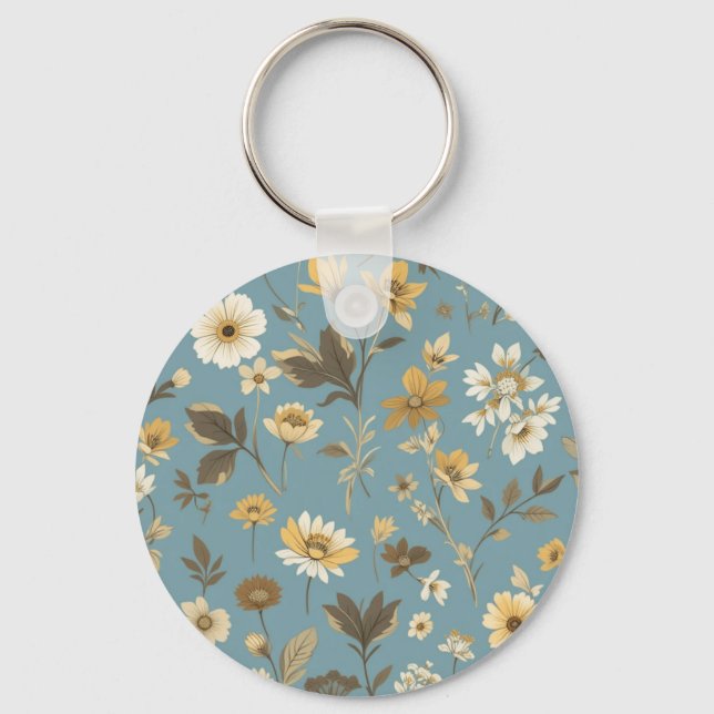 Porte-clés Sacs en fleurs bleu du jardin (Recto)