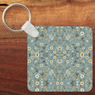 Porte-clés Sacs en fleurs bleu du jardin