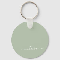 Sage Green Minimaliste Moderne Monogramme Élégant