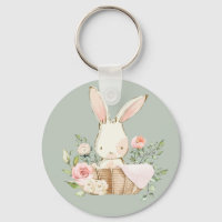 Sage Vert Aquarelle Bunny Lapin Lapin Bois