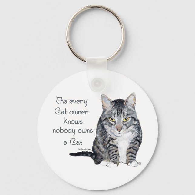 Porte-clés Sagesse de chat - comme tout propriétaire de chat  (Recto)
