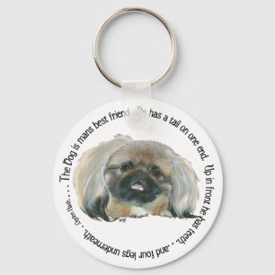 Porte-clés Sagesse de Pékinois - Le Chien est le Meilleur Ami