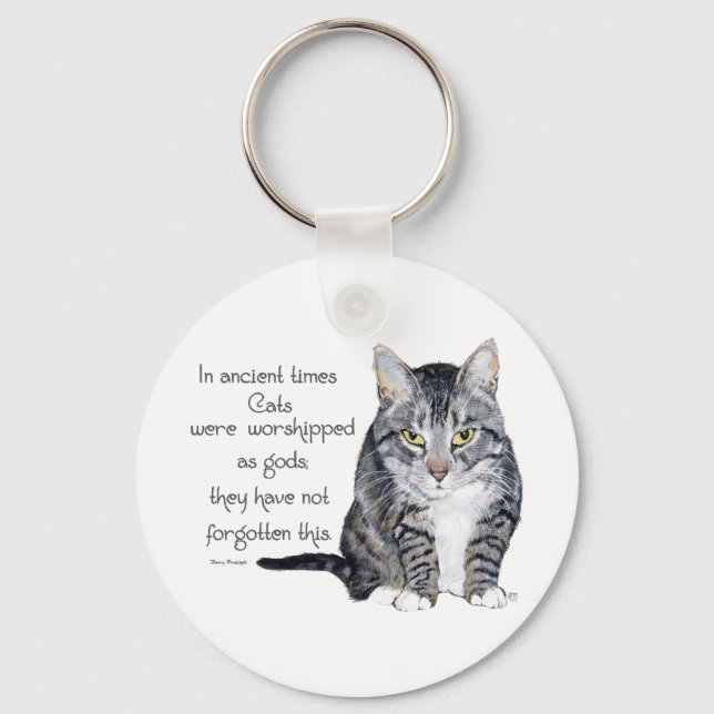 Porte-clés Sagesse Féline - dans les temps anciens, les chats (Recto)
