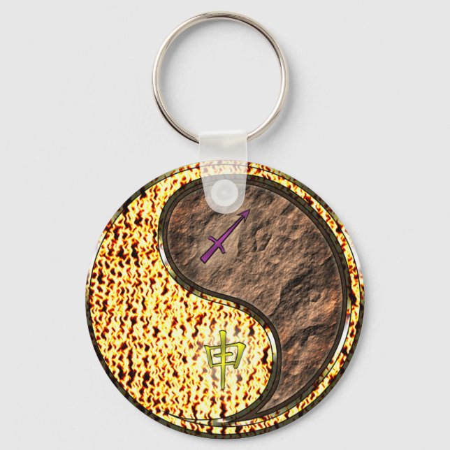 Porte-clés Sagittaire et singe de la Terre (Recto)