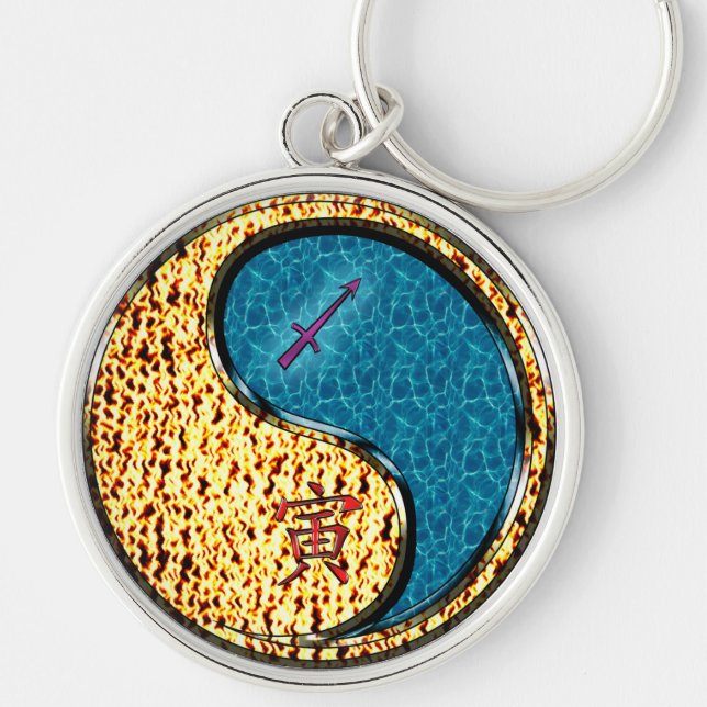 Porte-clés Sagittaire et tigre d'eau (Devant)